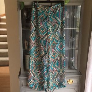 Geometric designed sheer pants